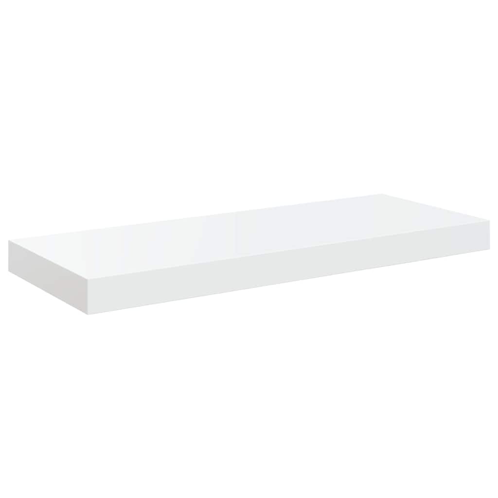 Floating Wall Shelves 2 pcs High Gloss White 60x23.5x3.8 cm MDF