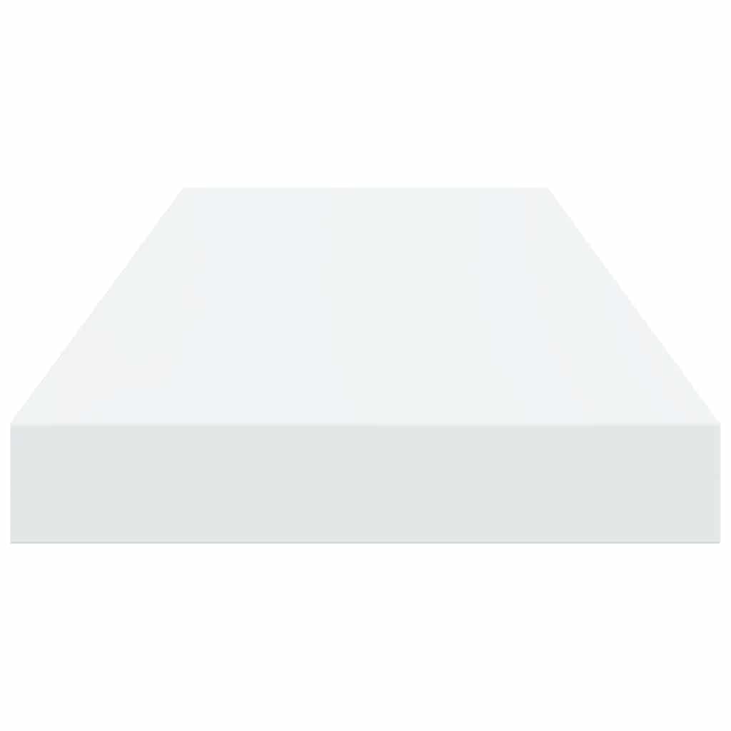 Floating Wall Shelves 2 pcs High Gloss White 60x23.5x3.8 cm MDF