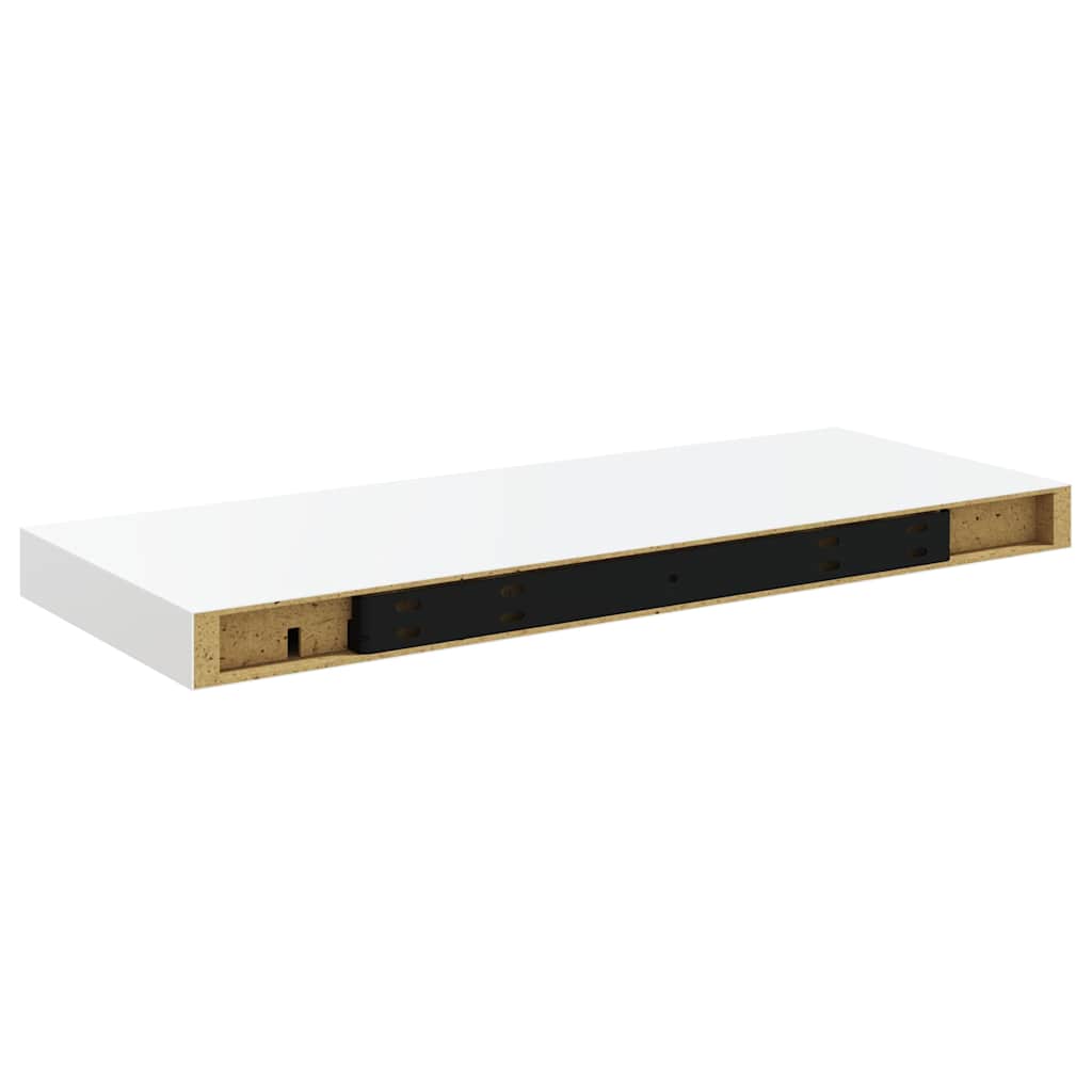 Floating Wall Shelves 2 pcs High Gloss White 60x23.5x3.8 cm MDF