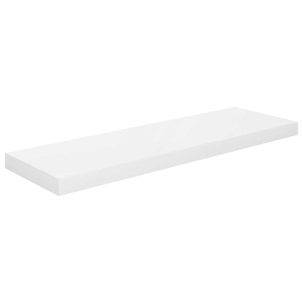 Floating Wall Shelf High Gloss White 80x23.5x3.8 cm MDF