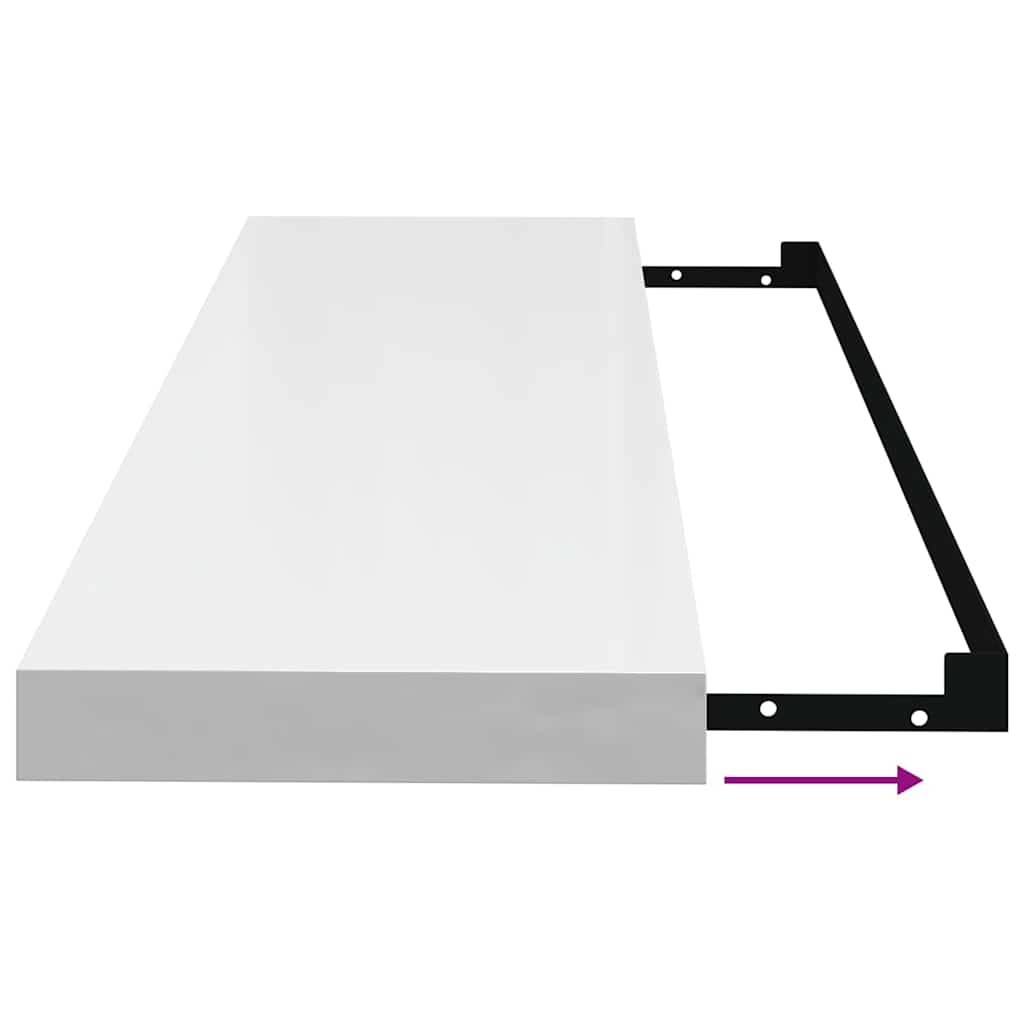 Floating Wall Shelf High Gloss White 80x23.5x3.8 cm MDF
