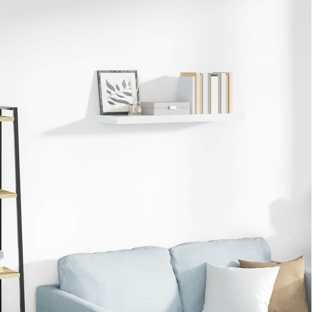 Floating Wall Shelf High Gloss White 80x23.5x3.8 cm MDF