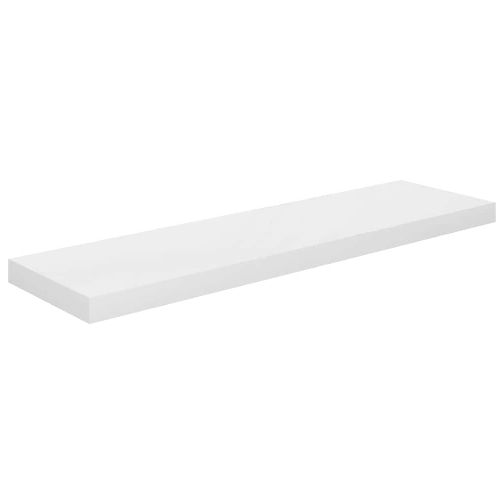Floating Wall Shelf High Gloss White 90x23.5x3.8 cm MDF