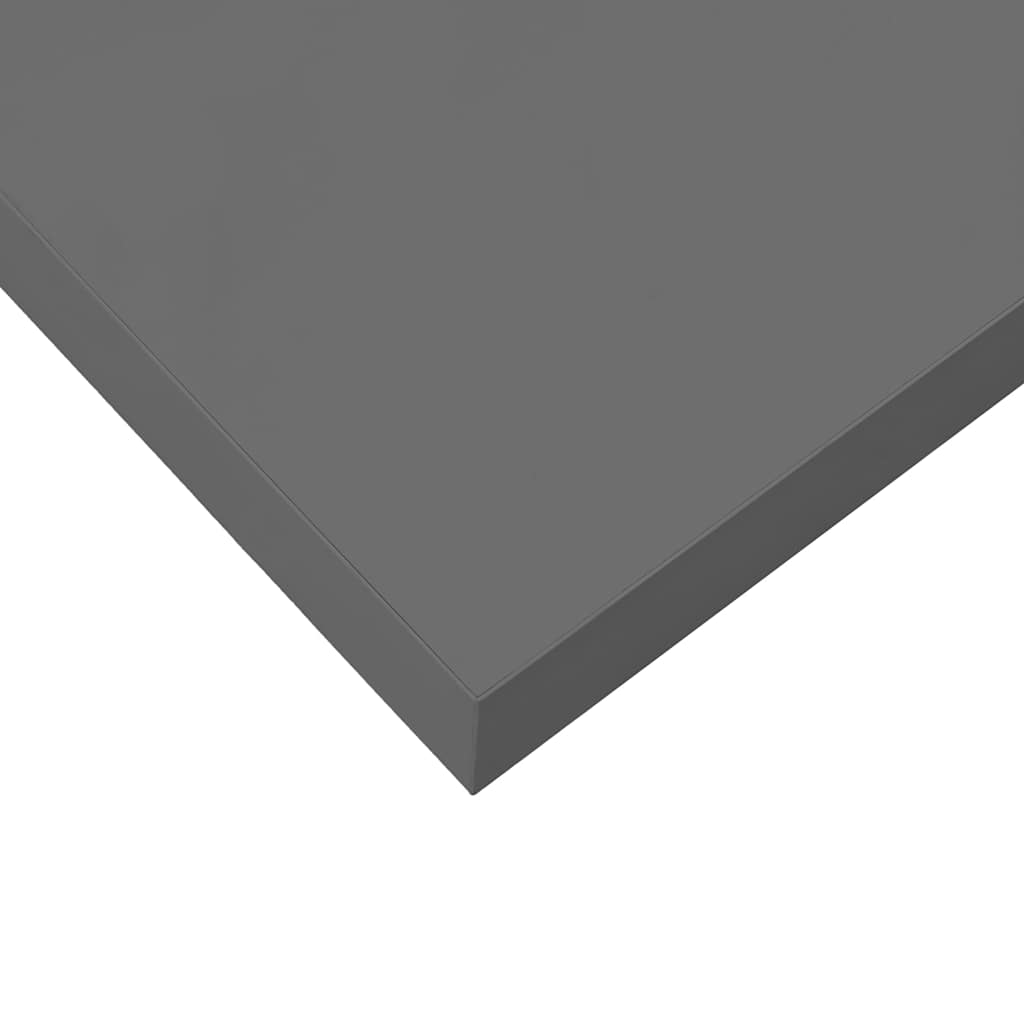 Floating Wall Shelf High Gloss Grey 60x23.5x3.8 cm MDF