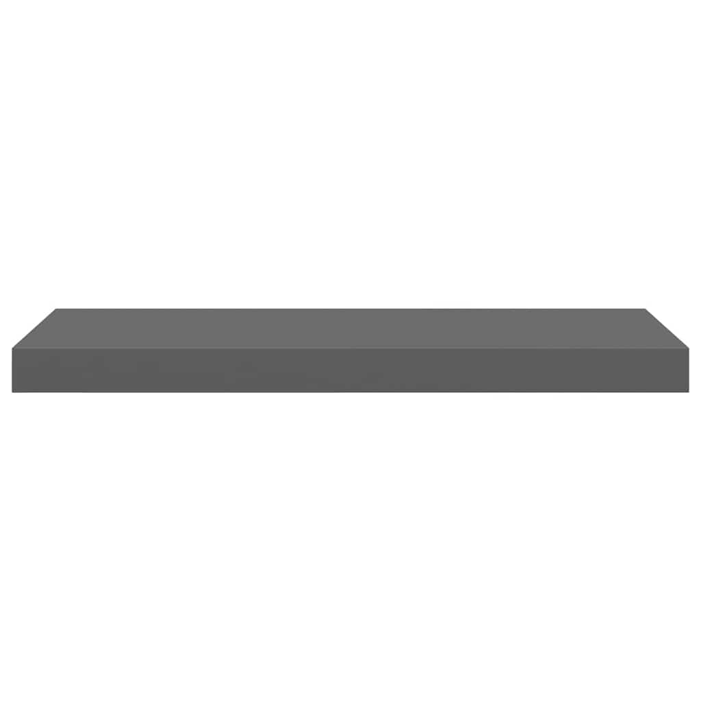 Floating Wall Shelves 2 pcs High Gloss Grey 60x23.5x3.8 cm MDF