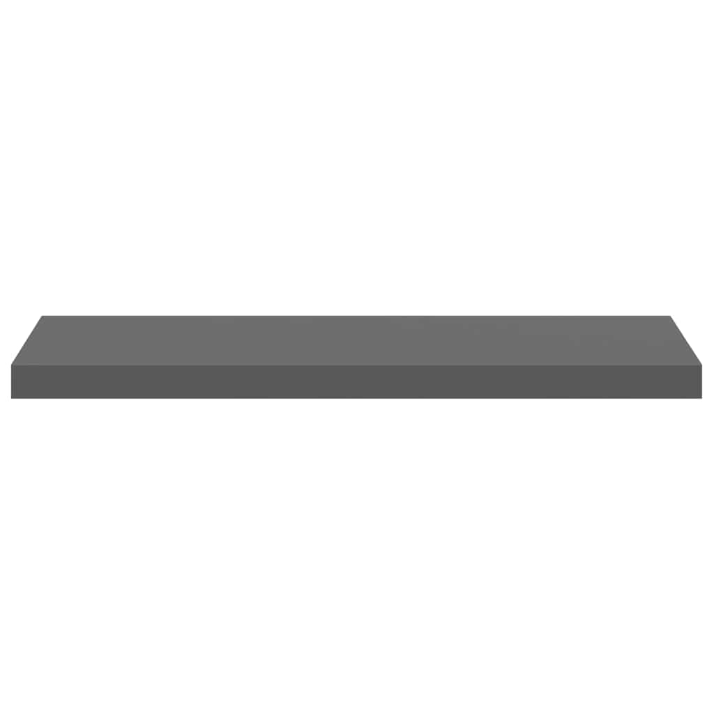 Floating Wall Shelves 2 pcs High Gloss Grey 80x23.5x3.8 cm MDF