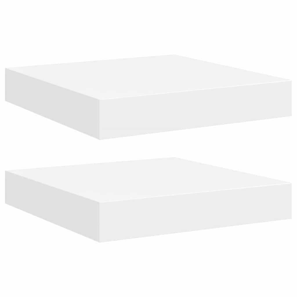 Floating Wall Shelves 2 pcs White 23x23.5x3.8 cm MDF