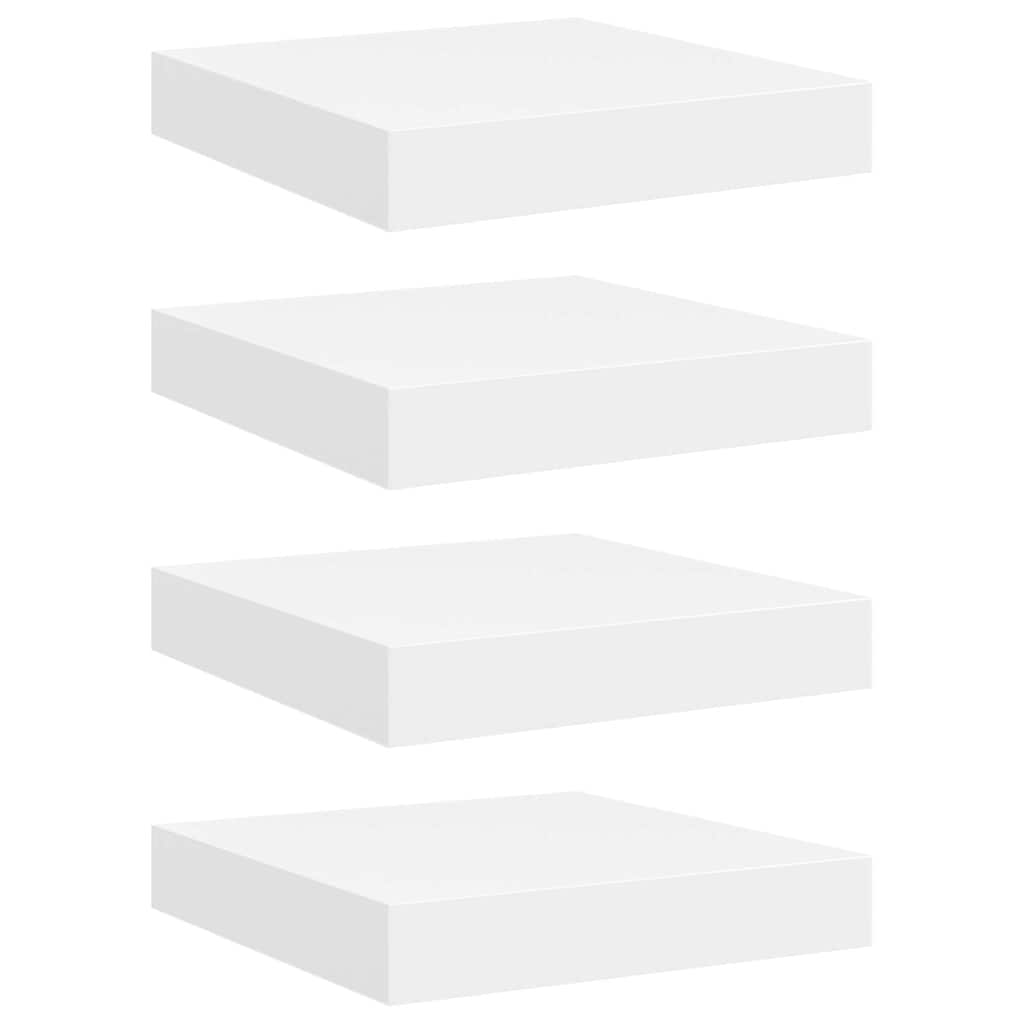 Floating Wall Shelves 4 pcs White 23x23.5x3.8 cm MDF