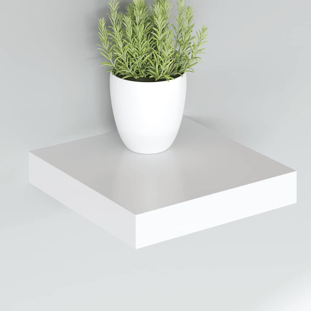 Floating Wall Shelves 4 pcs White 23x23.5x3.8 cm MDF