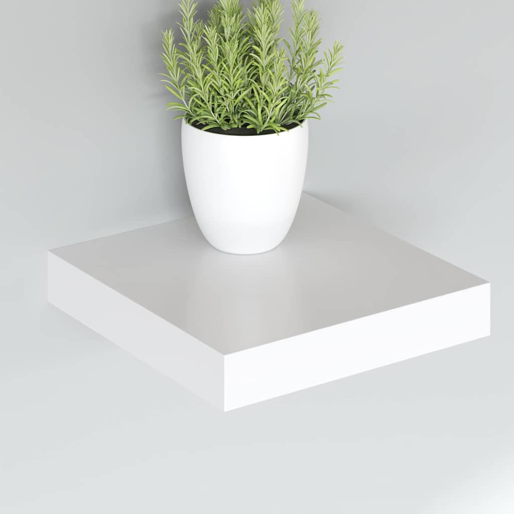 Floating Wall Shelves 4 pcs White 23x23.5x3.8 cm MDF