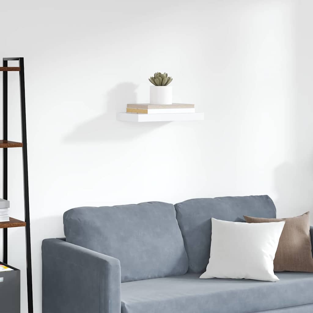Floating Wall Shelf White 40x23.5x3.8 cm MDF