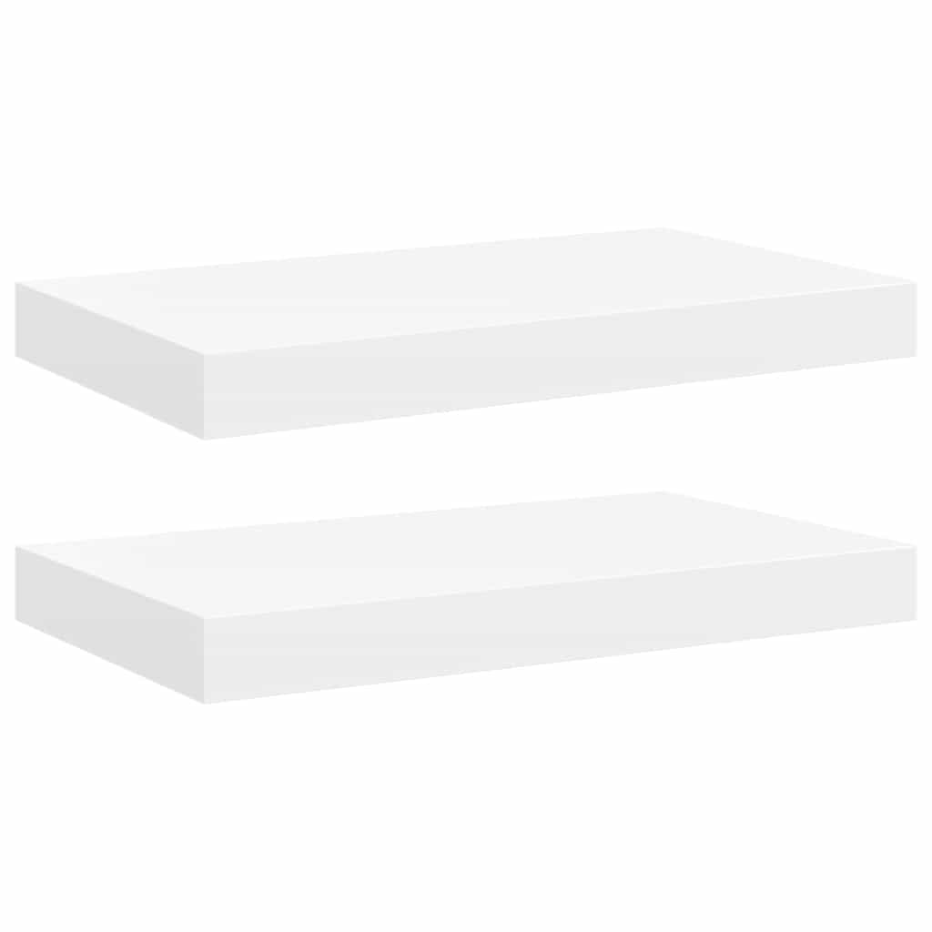 Floating Wall Shelves 2 pcs White 40x23x3.8 cm MDF