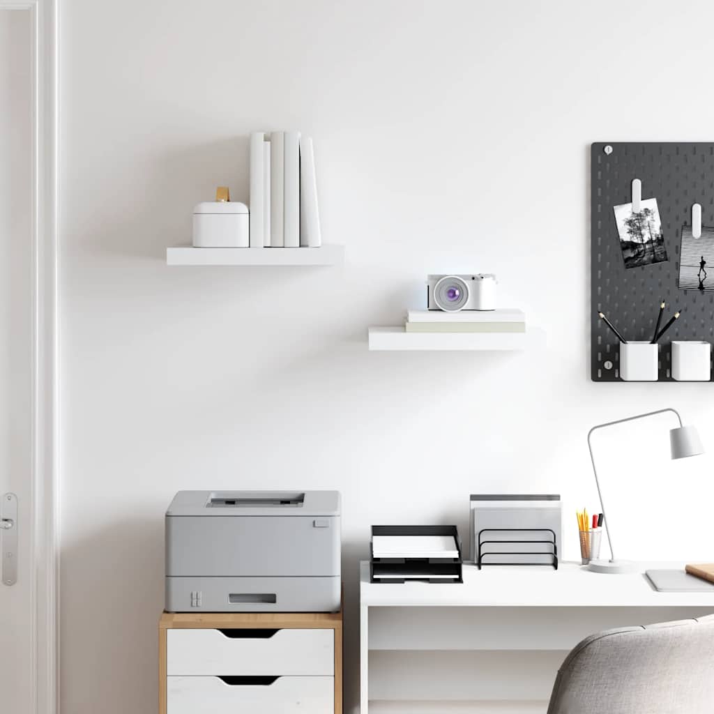 Floating Wall Shelves 2 pcs White 40x23.5x3.8 cm MDF