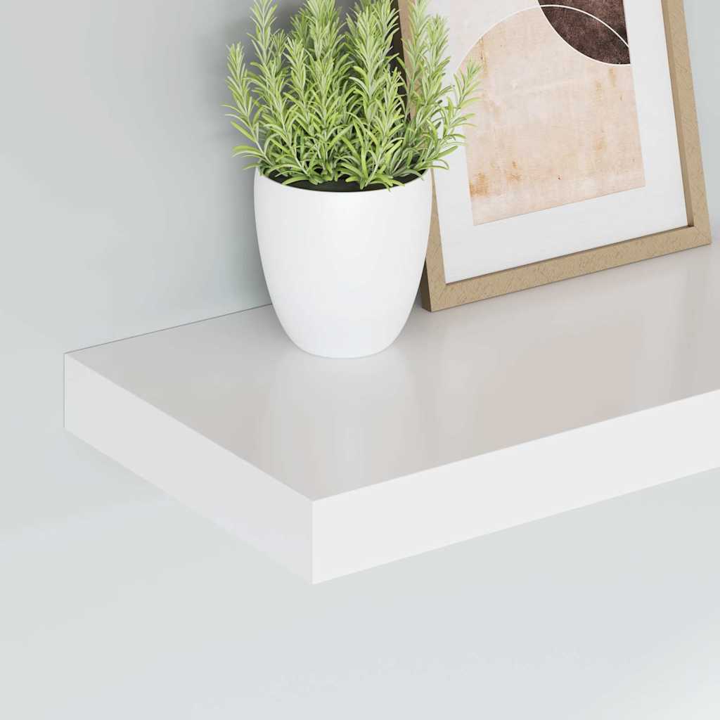 Floating Wall Shelves 2 pcs White 40x23.5x3.8 cm MDF