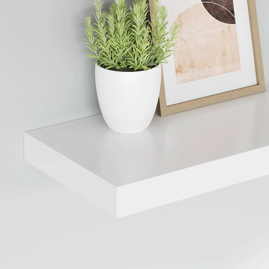 Floating Wall Shelves 4 pcs White 40x23.5x3.8 cm MDF