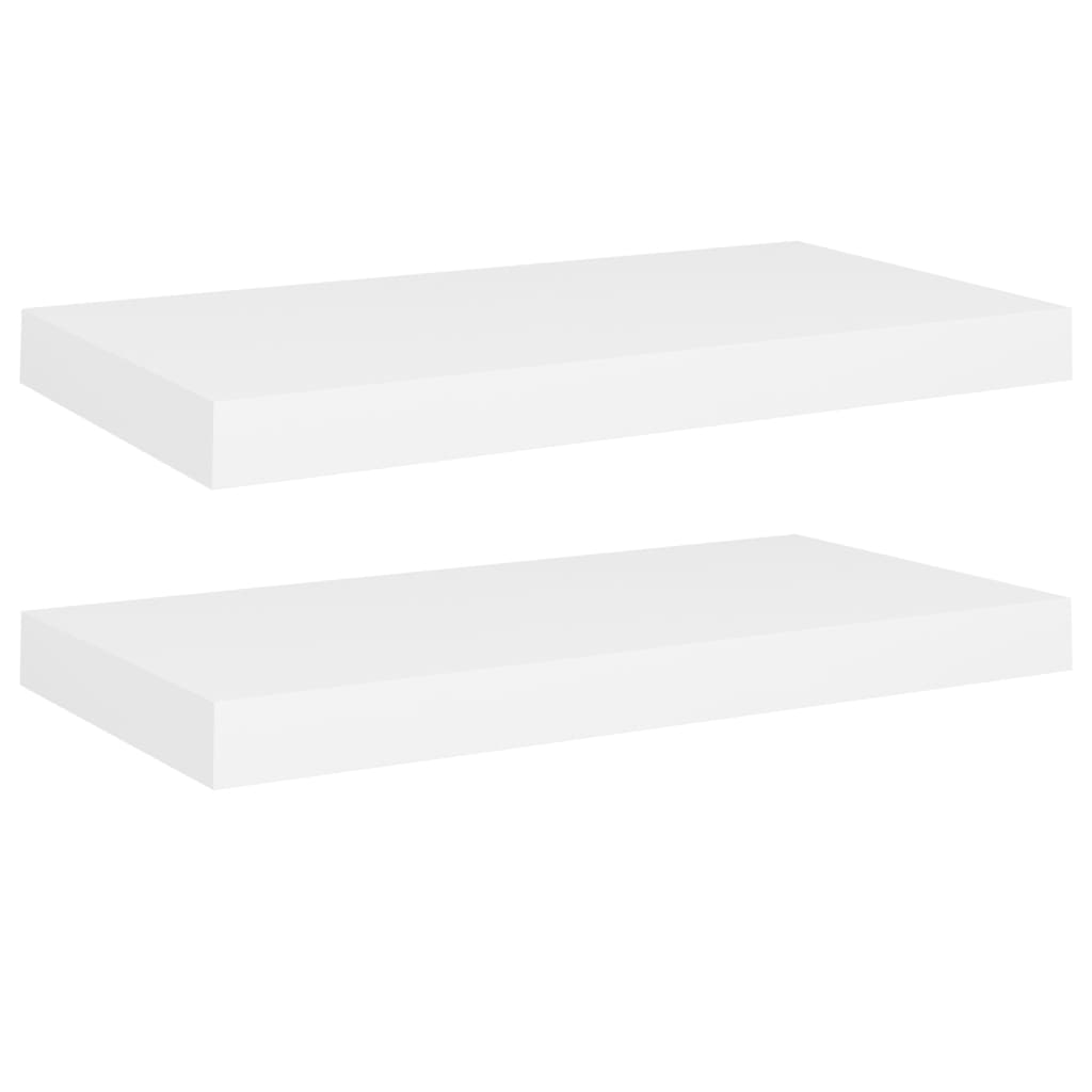 Floating Wall Shelves 2 pcs White 50x23.5x3.8 cm MDF