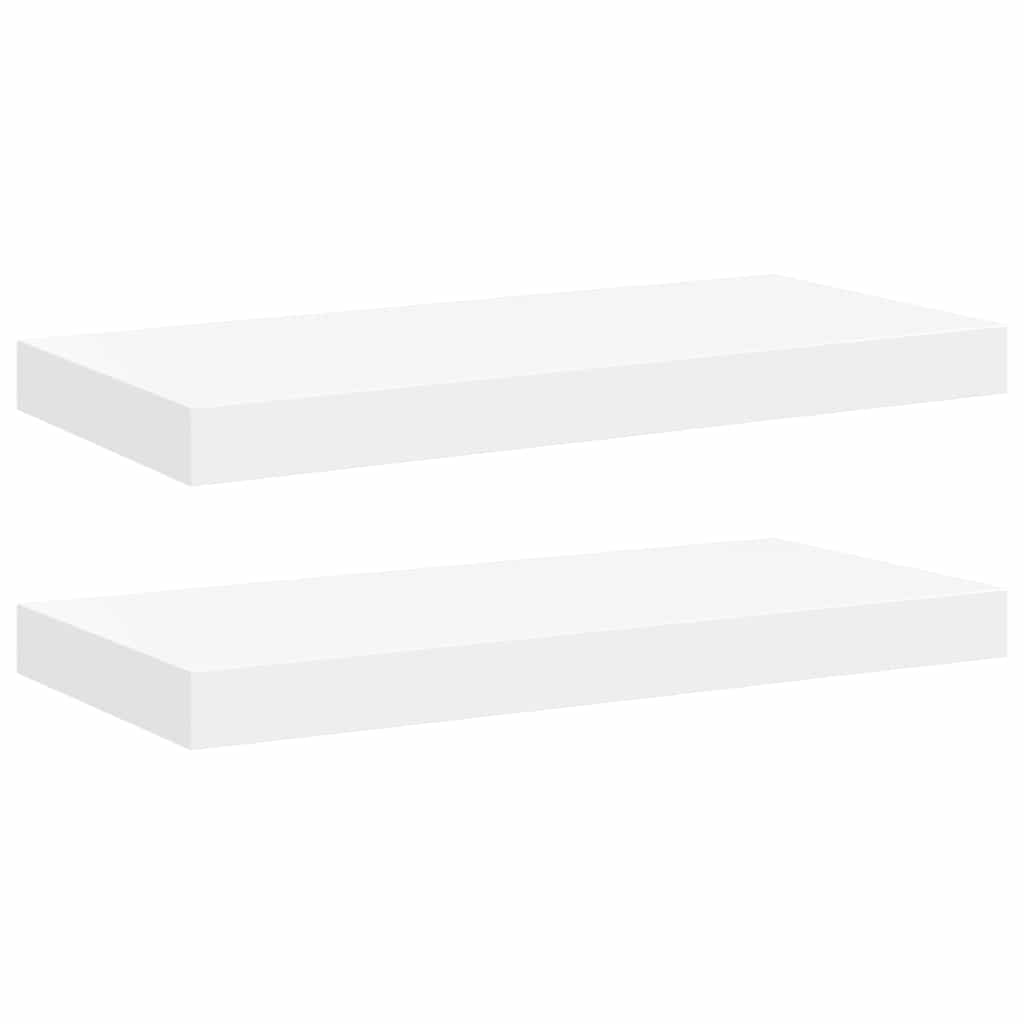 Floating Wall Shelves 2 pcs White 50x23.5x3.8 cm MDF