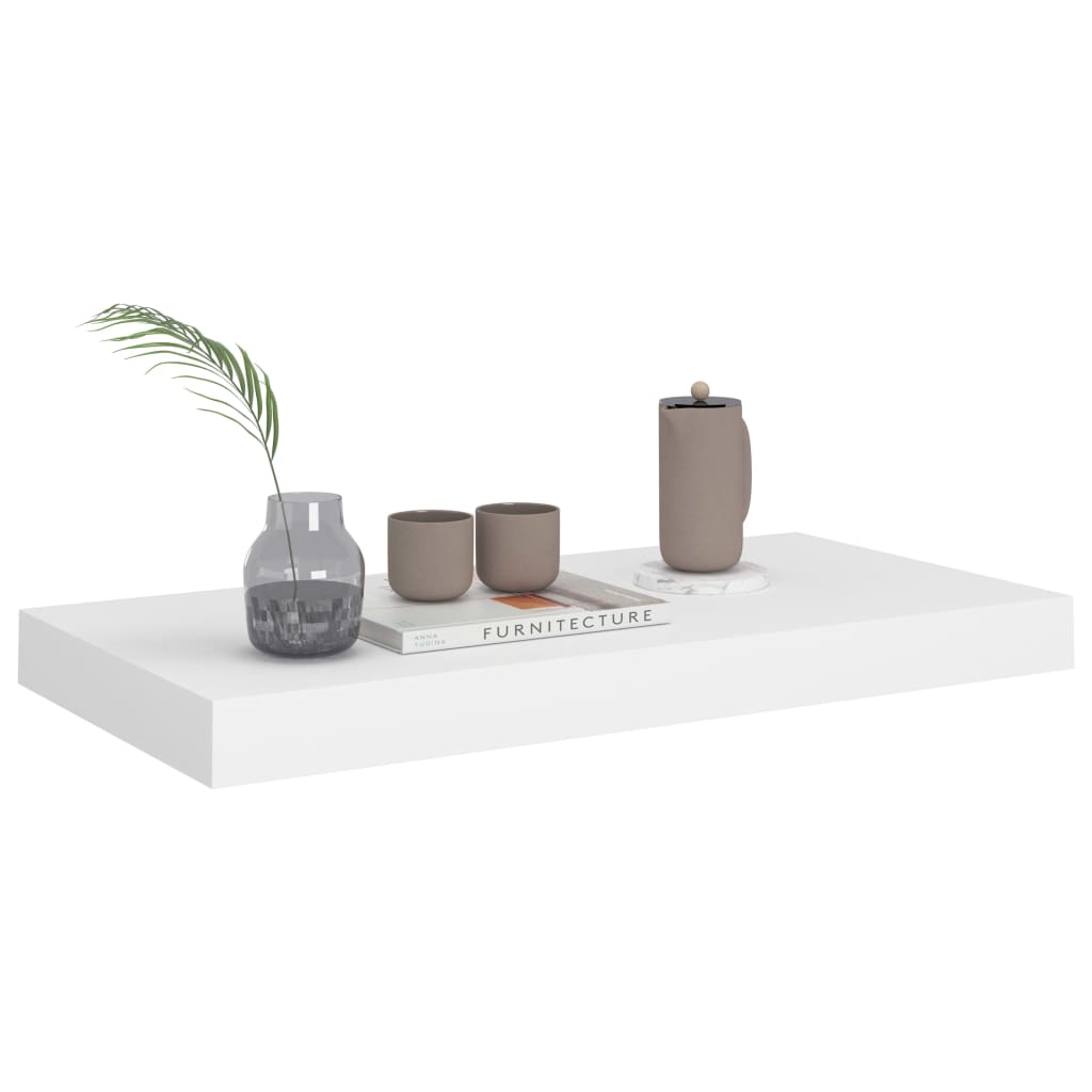 Floating Wall Shelves 2 pcs White 50x23.5x3.8 cm MDF