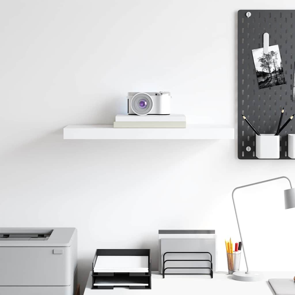 Floating Wall Shelf White 60x23.5x3.8 cm MDF