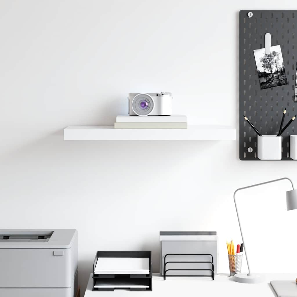 Floating Wall Shelf White 60x23.5x3.8 cm MDF