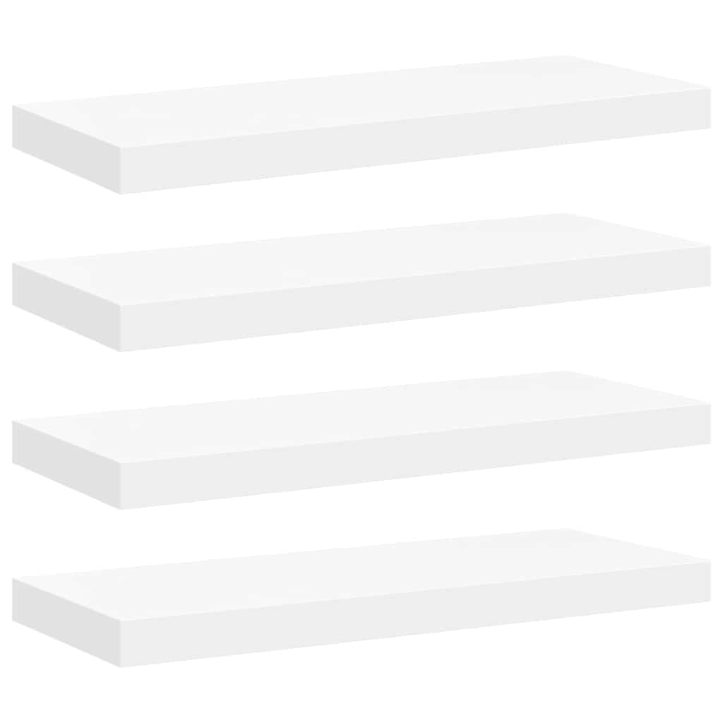 Floating Wall Shelves 4 pcs White 60x23.5x3.8 cm MDF