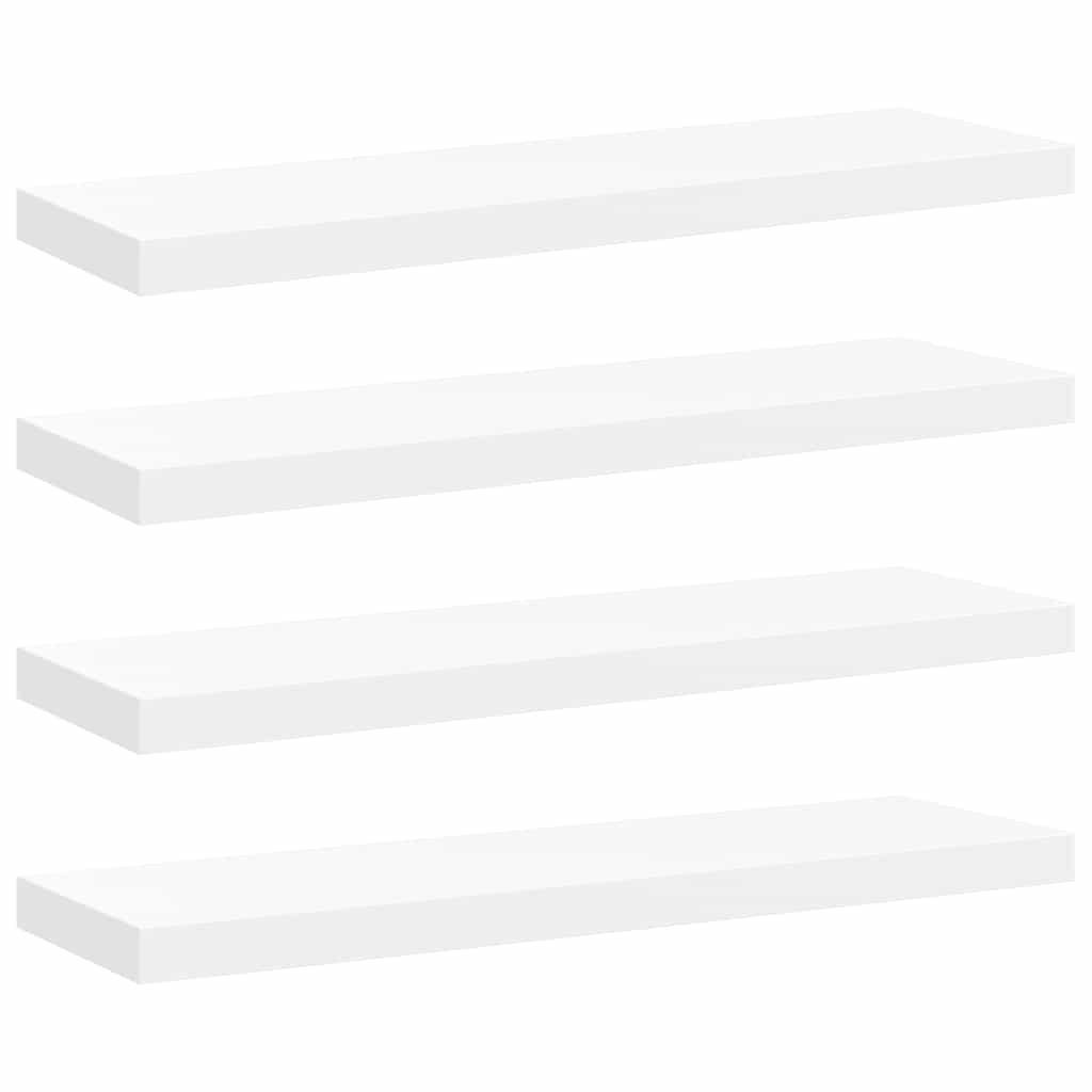 Floating Wall Shelves 4 pcs White 80x23.5x3.8 cm MDF