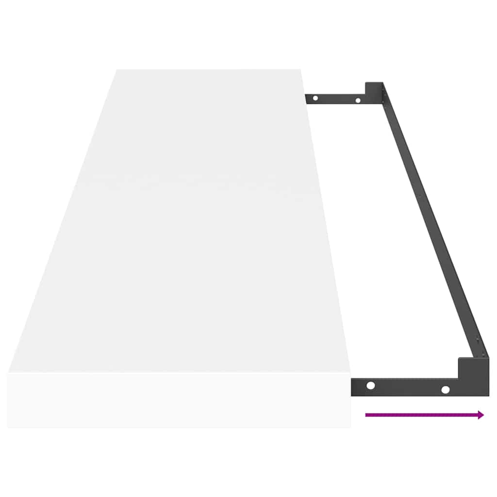 Floating Wall Shelf White 90x23.5x3.8 cm MDF