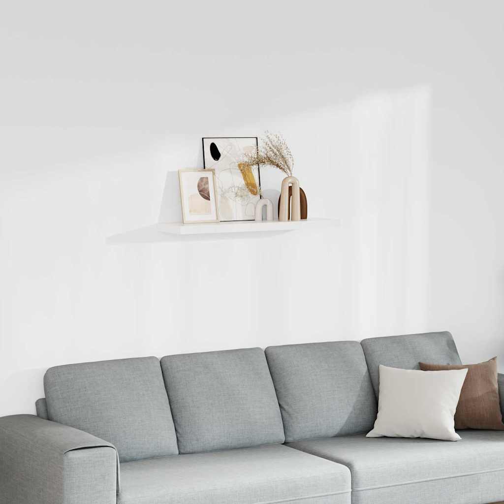 Floating Wall Shelf White 90x23.5x3.8 cm MDF