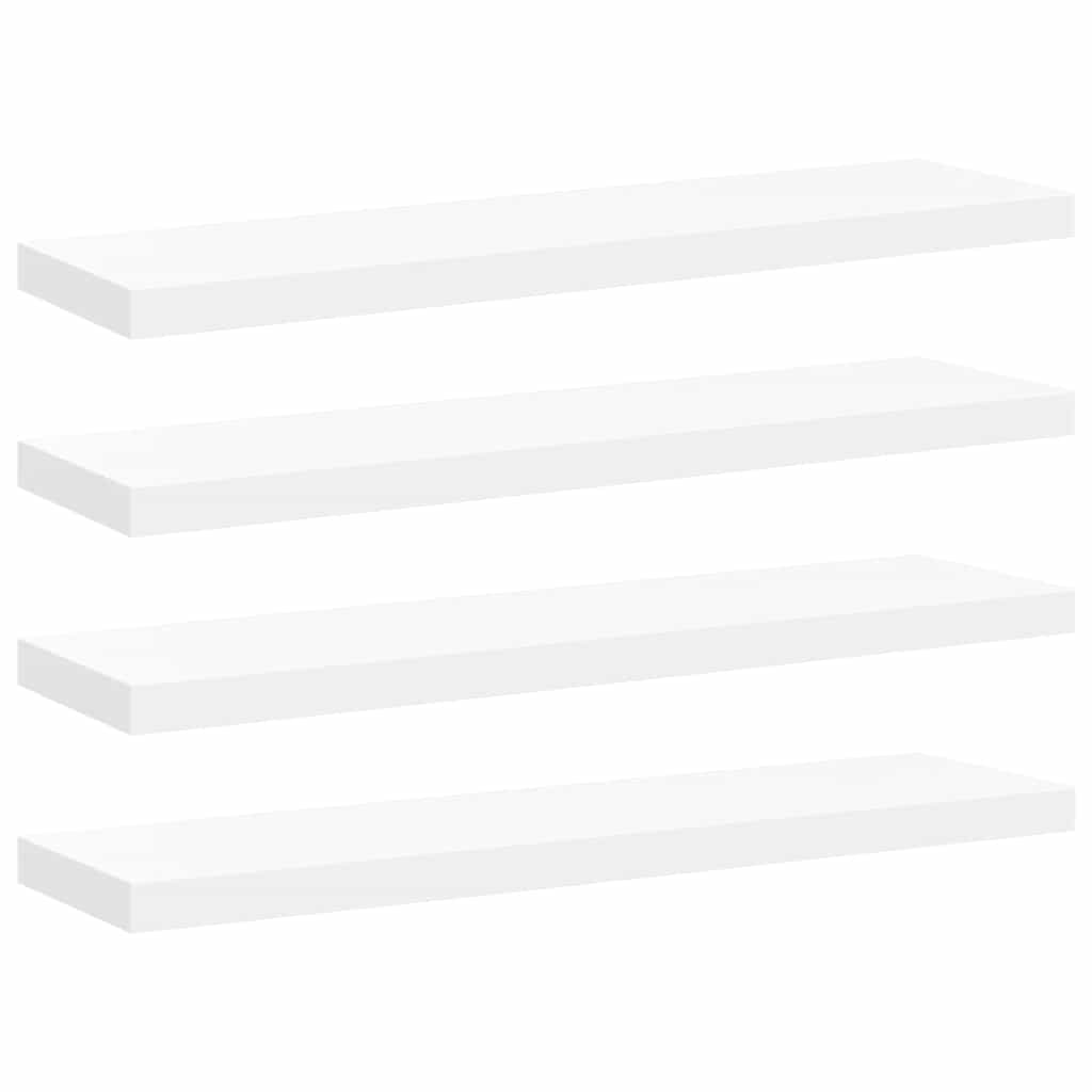 Floating Wall Shelves 4 pcs White 90x23.5x3.8 cm MDF