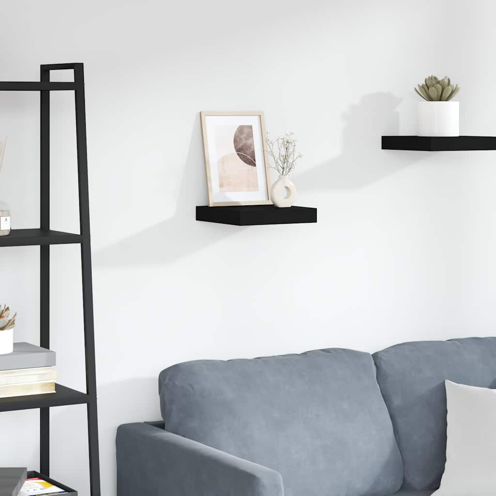 Floating Wall Shelf Black 23x23,5x3,8 cm MDF