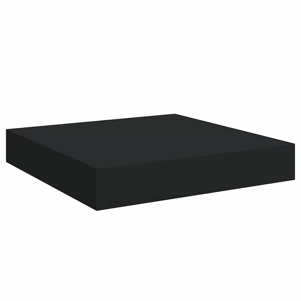 Floating Wall Shelves 2 pcs Black 23x23,5x3,8 cm MDF