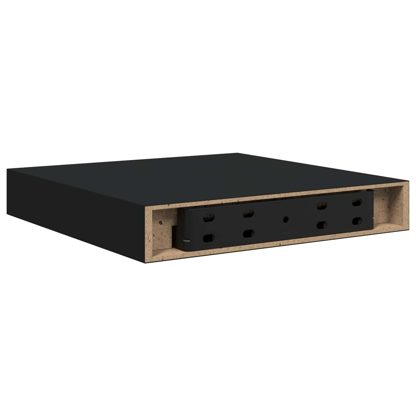 Floating Wall Shelves 2 pcs Black 23x23,5x3,8 cm MDF