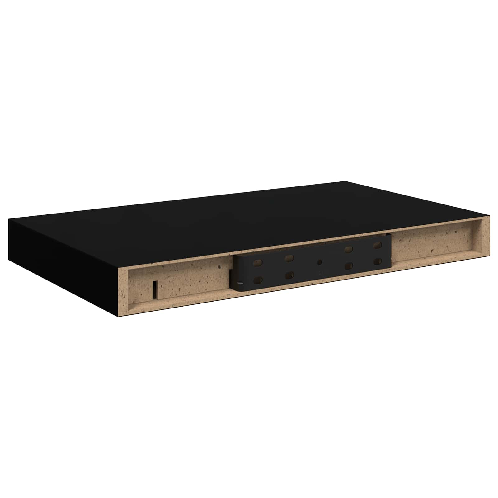 Floating Wall Shelf Black 40x23x3,8 cm MDF