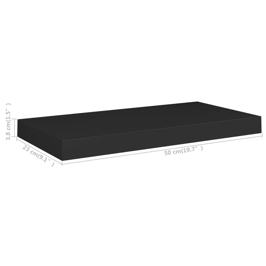Floating Wall Shelves 2 pcs Black 50x23x3.8 cm MDF