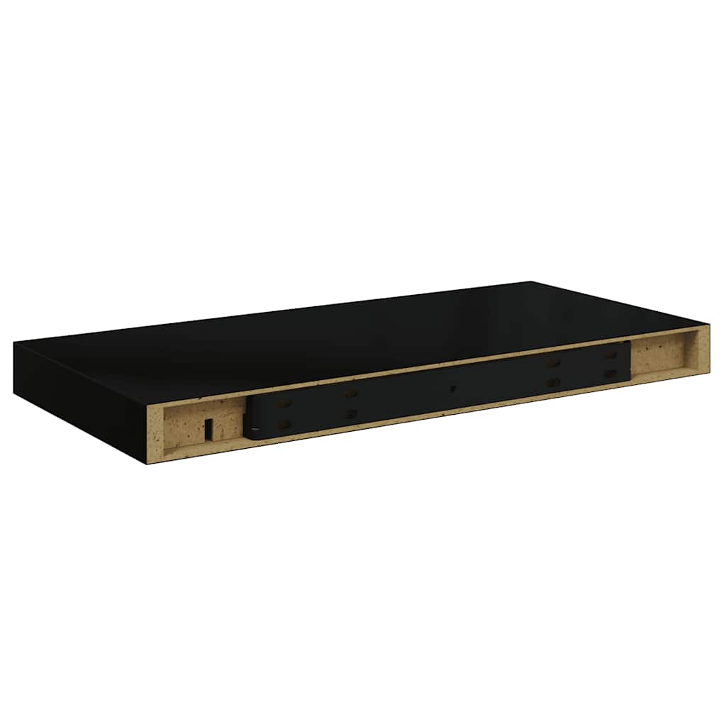 Floating Wall Shelves 2 pcs Black 50x23.5x3.8 cm MDF