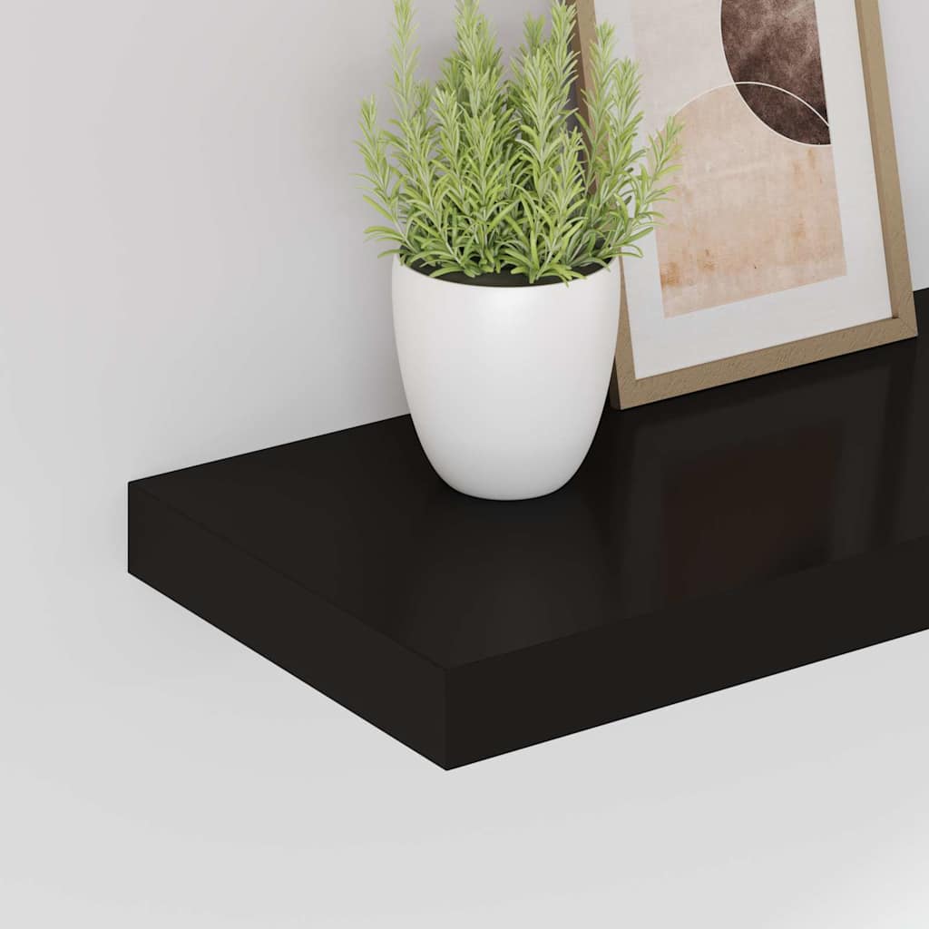 Floating Wall Shelves 4 pcs Black 50x23.5x3.8 cm MDF