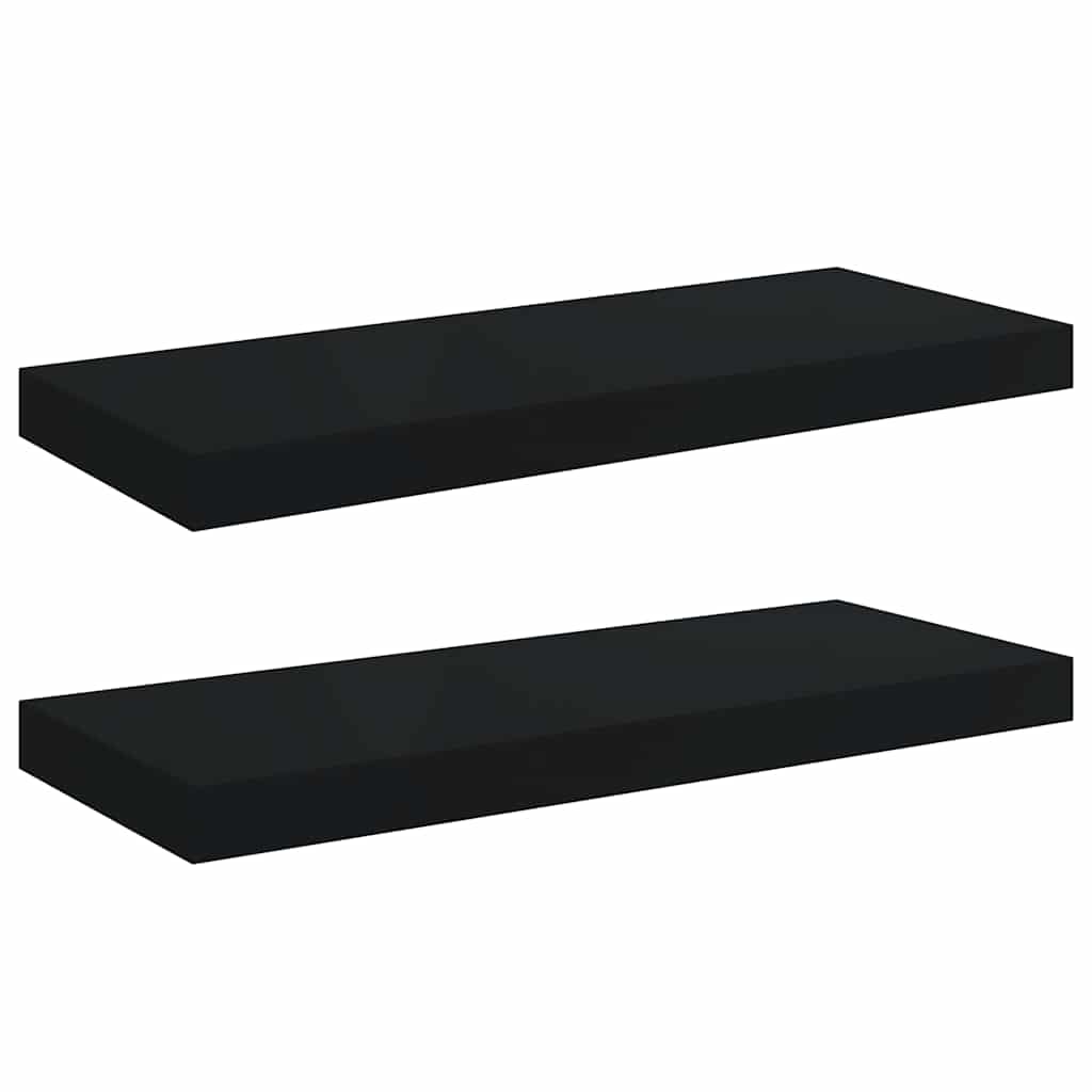 Floating Wall Shelves 2 pcs Black 60x23.5x3.8 cm MDF
