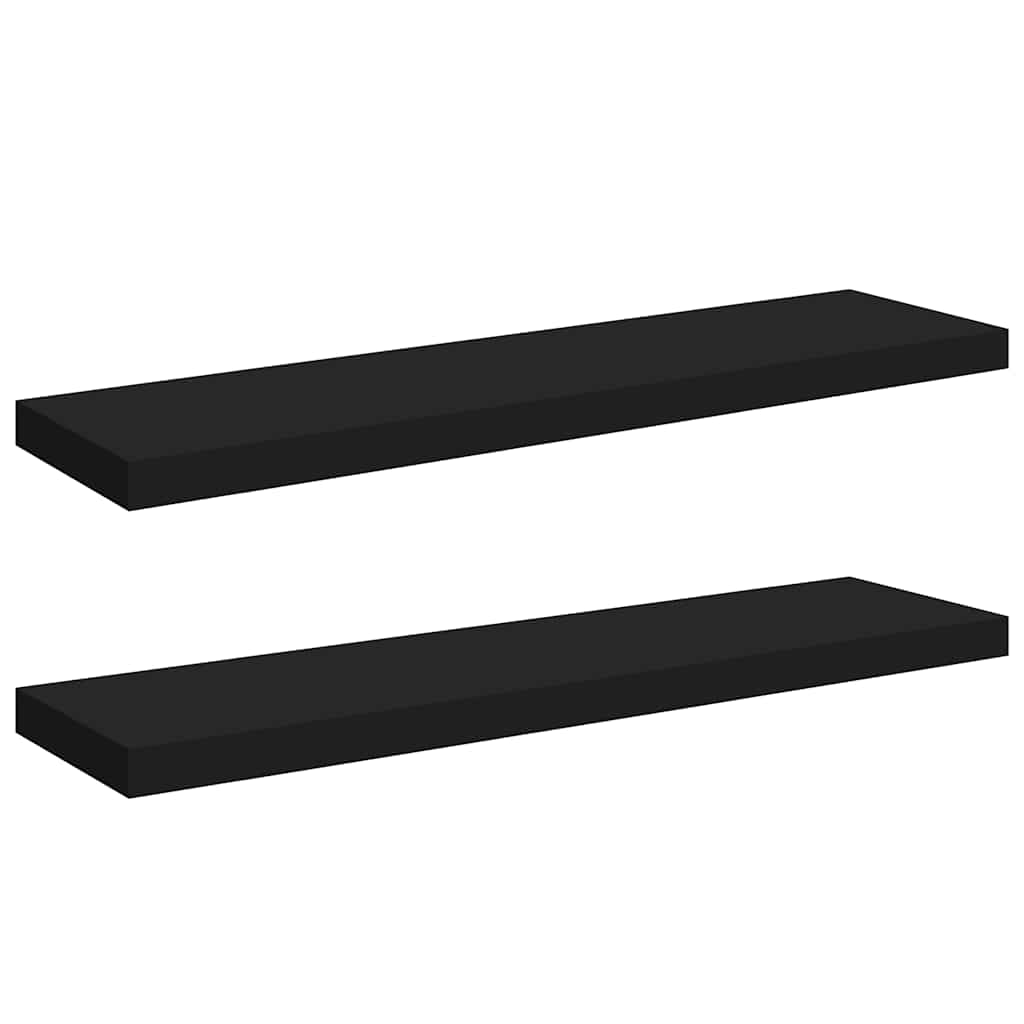 Floating Wall Shelves 2 pcs Black 90x23.5x3.8 cm MDF