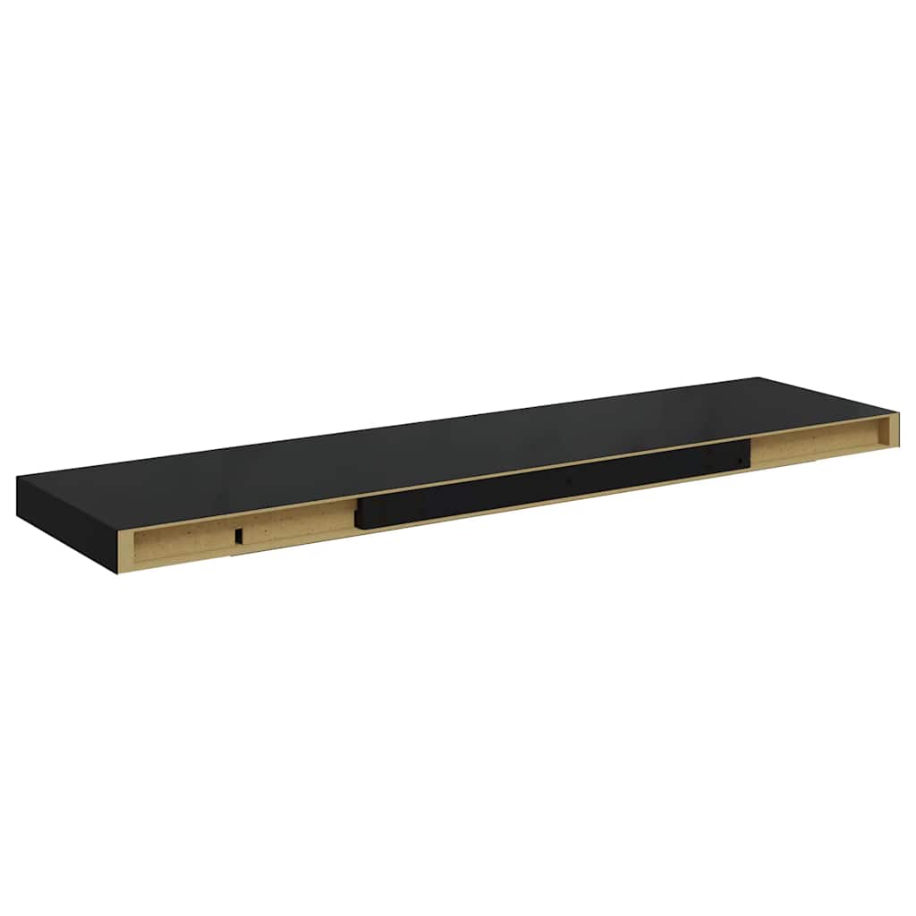 Floating Wall Shelves 2 pcs Black 90x23.5x3.8 cm MDF