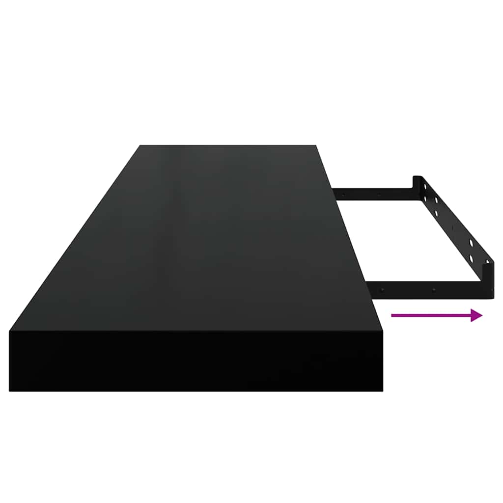 Floating Wall Shelves 2 pcs Black 90x23.5x3.8 cm MDF