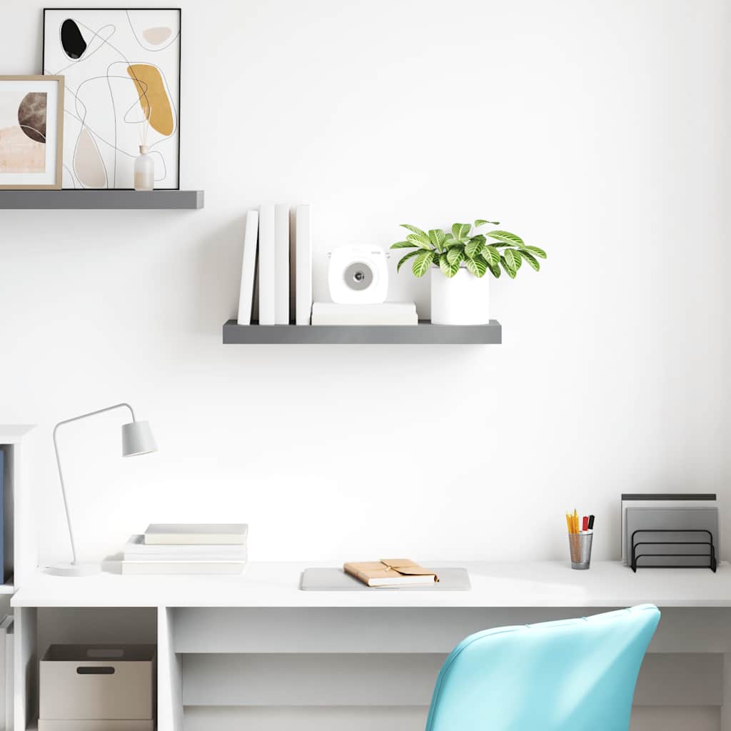 Floating Wall Shelf Grey 60x23.5x3.8 cm MDF