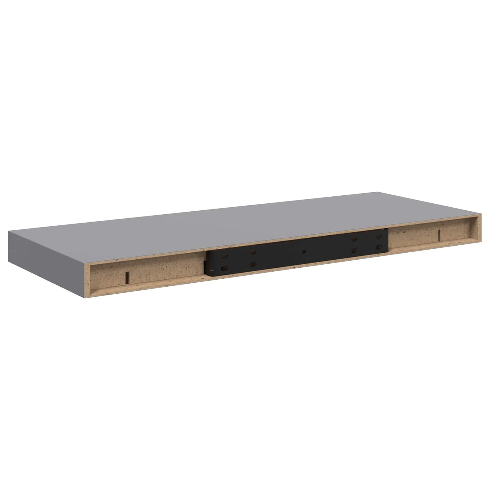 Floating Wall Shelf Grey 60x23.5x3.8 cm MDF