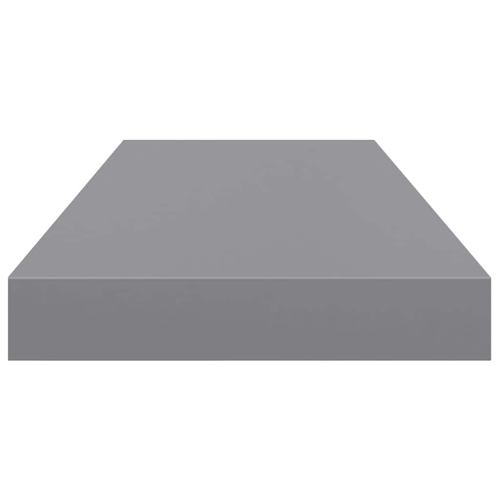 Floating Wall Shelves 2 pcs Grey 60x23.5x3.8 cm MDF