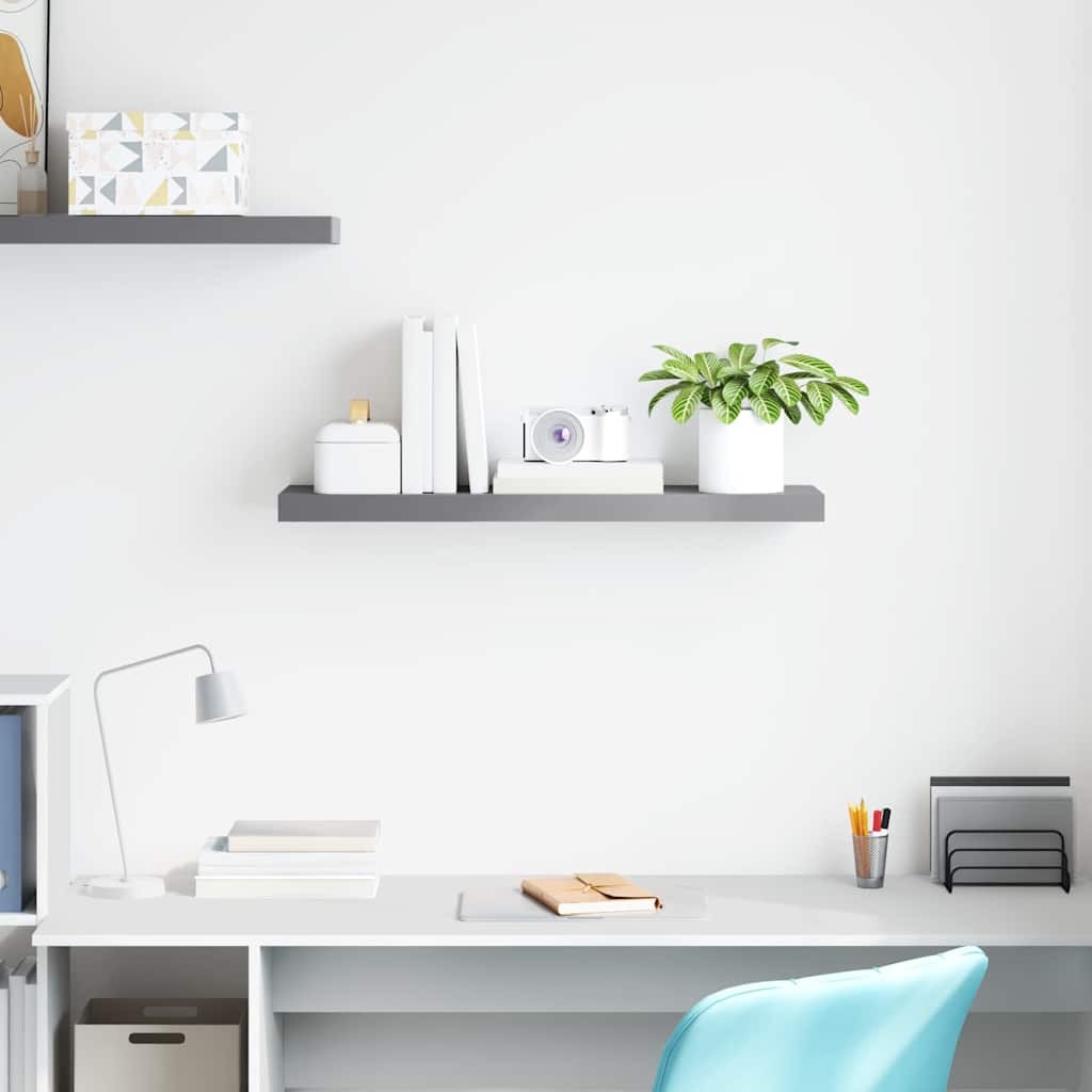 Floating Wall Shelf Grey 80x23.5x3.8 cm MDF