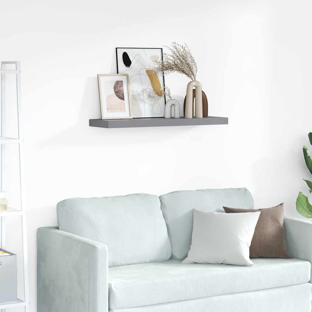 Floating Wall Shelf Grey 80x23.5x3.8 cm MDF