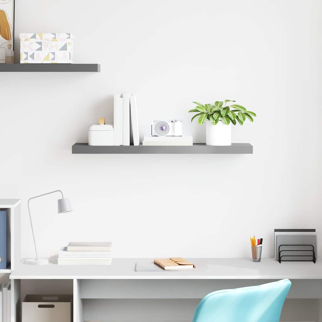 Floating Wall Shelf Grey 90x23.5x3.8 cm MDF