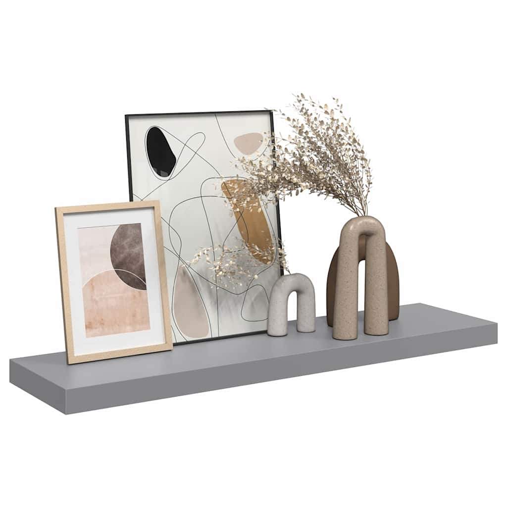 Floating Wall Shelf Grey 90x23.5x3.8 cm MDF