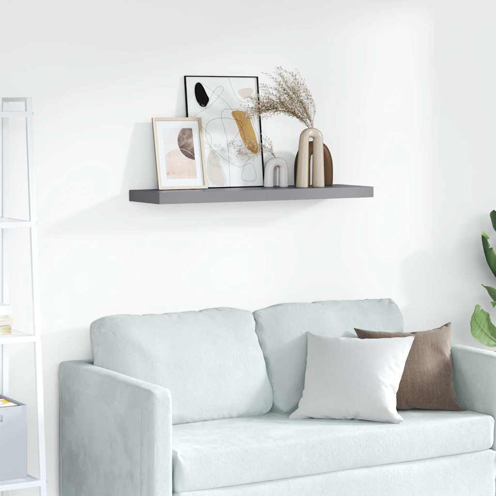 Floating Wall Shelf Grey 90x23.5x3.8 cm MDF