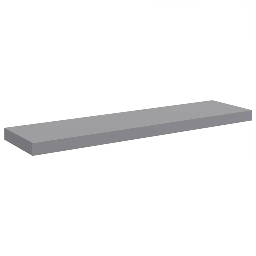 Floating Wall Shelves 2 pcs Grey 90x23.5x3.8 cm MDF