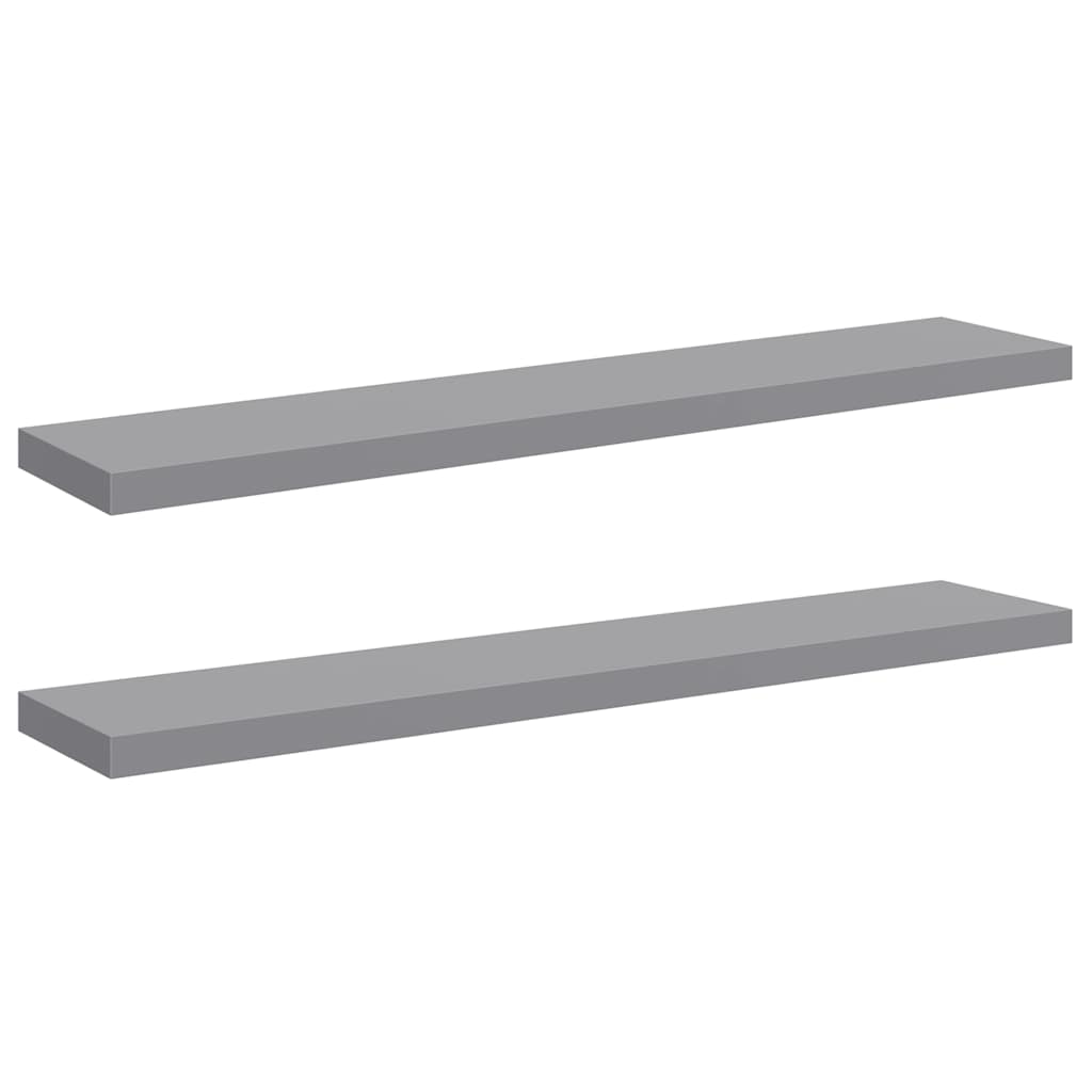 Floating Wall Shelves 2 pcs Grey 120x23.5x3.8 cm MDF